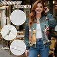 thumbnail image 6 of Xoenoiee Women’s Bomber Jackets 2025 Fall Winter Trendy Coats Zip Up Varsity Jacket with Pockets Lightweight Casual Jacket, Cute Cats Starry Night Christmas, Small, 6 of 7