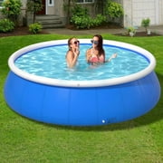 JXXRZ 10x2.5 Ft Large Inflatable Swimming Pool, PVC Backyard Pool for Adults/Kids, Fast Drain Design