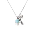 thumbnail image 2 of Delight Jewelry Resin White Cupcake with Blue Frosting - Love and Lock Charm Necklace, 18"+1", 2 of 4