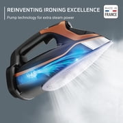Rowenta Steam Force Pro Iron for Clothes, Stainless Steel Soleplate, 1850 Watts, Smart Screen, Handheld Iron, Black & Copper, DW9580