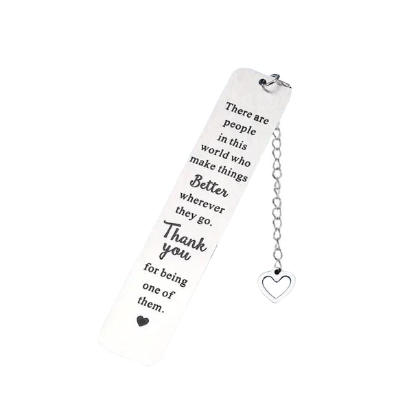 Marcadores regla de acero inoxidable de 2 piezas con texto inspirador - Set de marcadores metálicos para lectores, regalo de papelería de novedad