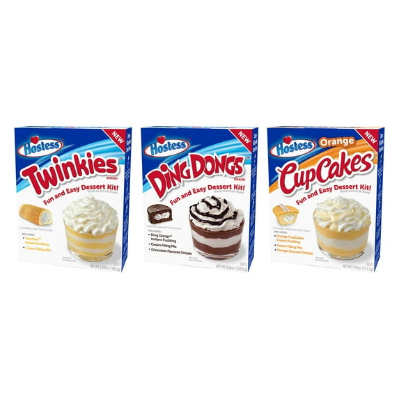 Hostess Dessert Kit Variety Pack, 1 Twinkie, 1 Ding Dong, 1 Orange Cupcake, 1 CT