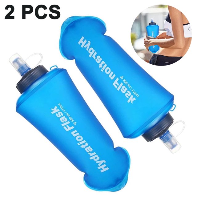 Baitoo Tpu Soft hydration flask,Collapsible Water Bottles For Running Hiking Cycling Climbing - 500 ml-2 Packs