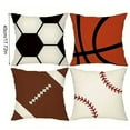 thumbnail image 3 of Retros Minimalist Sports Pattern Pillow Covers 17.7x17.7 Inches, Decorative Soft Plush Cushion Covers for Sofa Bed and Chair, Versatile Home and Outdoor Pillow Set 4 Pack, 3 of 9