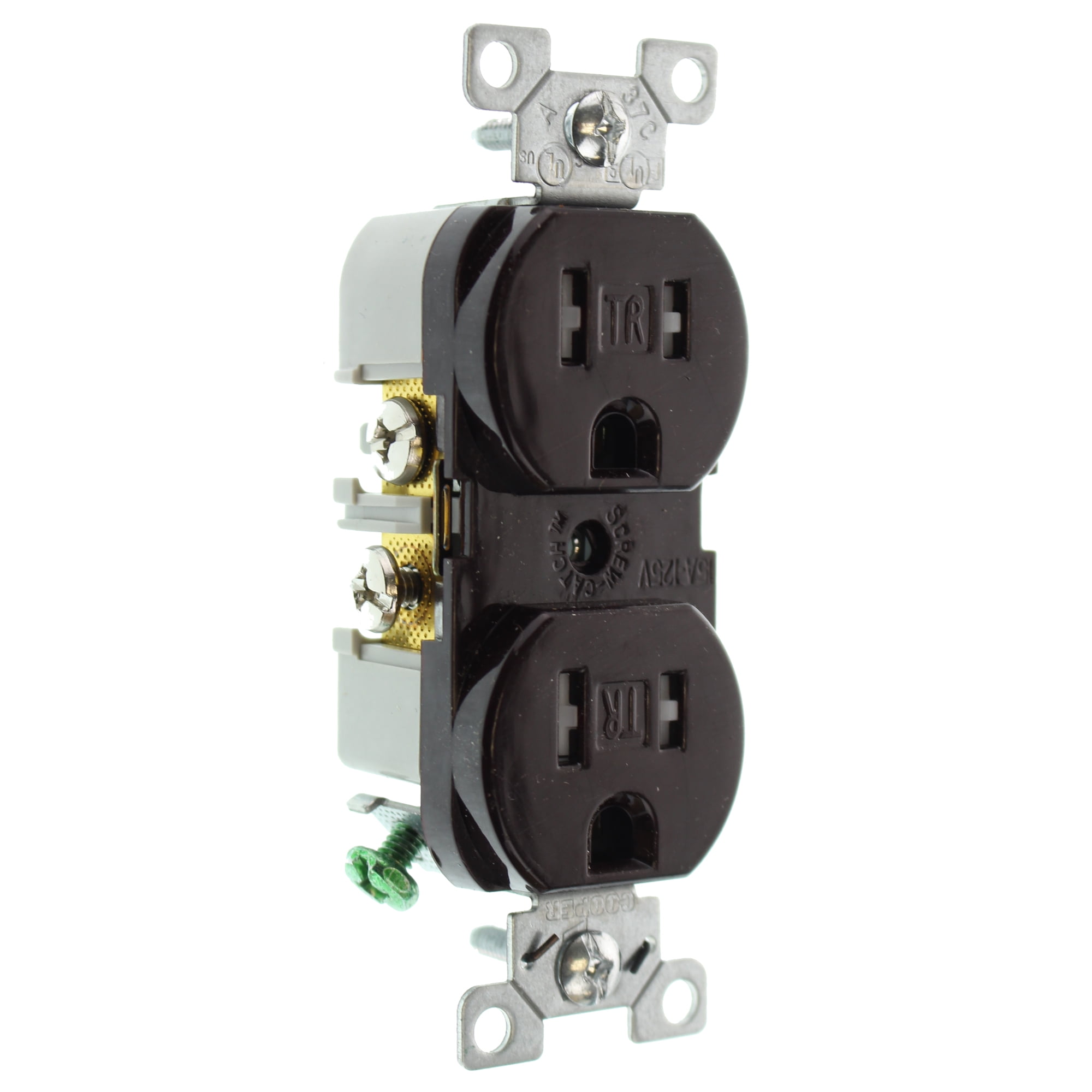 Eaton 15-Amp 125-Volt Ivory Indoor Duplex Wall Outlet 