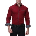 thumbnail image 6 of WARHORSEE Mens Dress Shirts Casual Button Down Shirt Long Sleeve Cotton Stretch Regular Fit, 6 of 14