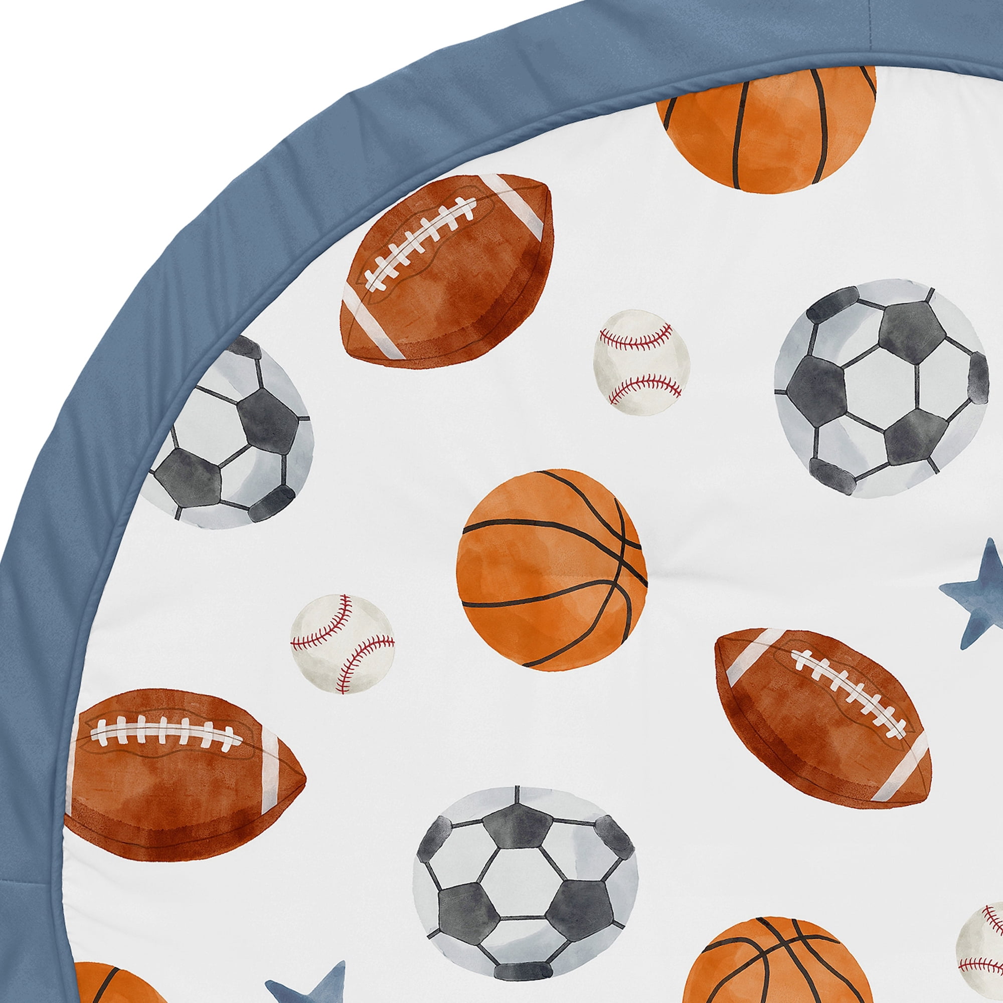 Sweet Jojo Designs Watercolor Sports Theme Multicolor Baby Play Mat