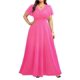 thumbnail image 1 of Vestido rosa intenso de talla grande para mujer, formal, fiesta de noche, dama de honor, madre de la novia, purpurina, vestidos largos de gala de graduación 2025, 1 of 4