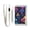 Neon Mushroom and Star, variant on JIALIOU Nylon Trifold Card Wallet with ID Window Zipper Pocket for Men Women Teen Apples Oranges Bananas