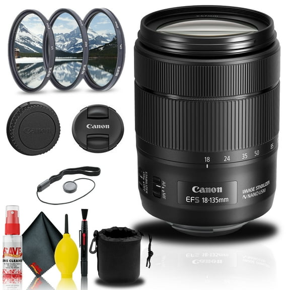 Canon EF-S 18-135mm F/3.5-5.6 IS USM Lens (1276C002)   Filter Kit   More (International Version)