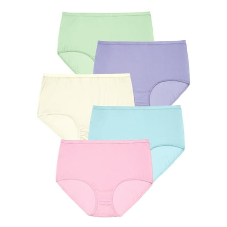 

Comfort Choice Women s Plus Size Nylon Brief 5-Pack Underwear