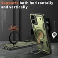 thumbnail image 5 of Compatible with Motorola Edge 2024 Case, Hybrid Slim Phone Cases Fit for Motorola Edge 2024, Compatible with MagSafe Magnetic Ring Stand Rugged Case, Shockproof Protective, Olivegreen, 5 of 6