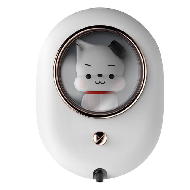 Dispensador de jabón de pared con diseño de cápsula espacial, recargable, ahorra espacio, dispensador automático de jabón espumoso de pared, color blanco