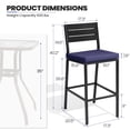 thumbnail image 3 of Crestlive Products Outdoor Bar Stools Set of 4, Patio Counter Height Barstools with Cushions, Outdoor Bar Chairs with Back & Footrest for Deck, Patio, Backyard, Garden, Poolside, Navy Blue, 3 of 7