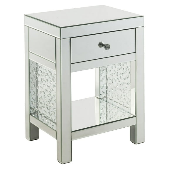 ACME Nysa Storage Accent Table in Mirrored