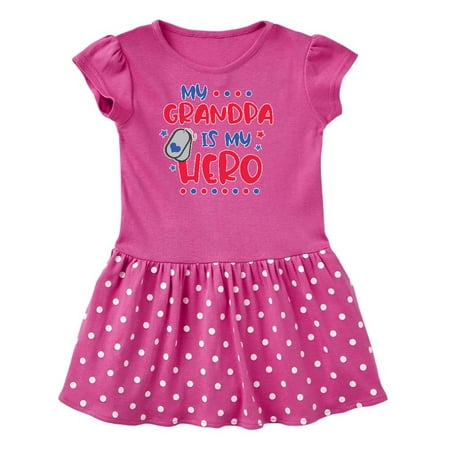 

Inktastic Memorial Day My Grandpa is My Hero Gift Toddler Girl Dress