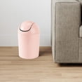 thumbnail image 4 of 1.25 Gallon Mini Waste Can with Removable Swing-Top Lid - Small Garbage Bin for Kitchen, Bathroom, Bedroom, Office - Compact Trash Can Fit Under Tables & Counters - Pink, 4 of 5