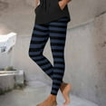 thumbnail image 6 of Idoravan Women's Leggings under $10 Women's Halloween Striped Print Leggings Sports Fitness Pants Solid Colored Casual Tight Fitting Tight Peach Hip Yoga Pants Stretch Pants Navy L, 6 of 10
