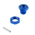 thumbnail image 3 of Adaptador de cubo hexagonal Yashi 17 mm con tuerca azul para coche RC Arrma 1/8 1/10 Big Rock V3, 3 of 5