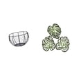 thumbnail image 6 of 4 Pieces Egg Basket Wire Woven Iron Palm Leaves Wood Wall Decor Multipurpose Kitchen Living Room, 6 of 8