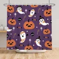 thumbnail image 4 of Tchckioa Shower Curtain for Bathroom,Halloween Pumpkin Ghost Privacy Protection Hooks Bath Curtain,72x84, 4 of 8