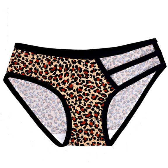 Women's Panties Leopard Print Lace-Free Triangle Briefs for Everyday Comfort Gray L