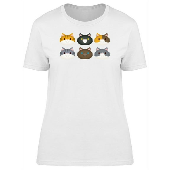 Lovely Kitten Heads Cartoons T-Shirt Women -Image by Shutterstock, Female x-Large