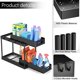 thumbnail image 5 of Muyoka Organizador debajo del fregadero Cajón de almacenamiento deslizante de 2 niveles con cajón extraíble deslizante Almacenamiento debajo del fregadero de la cocina con 4 ganchos para despensa de b Muyoka Hogar, 5 of 7