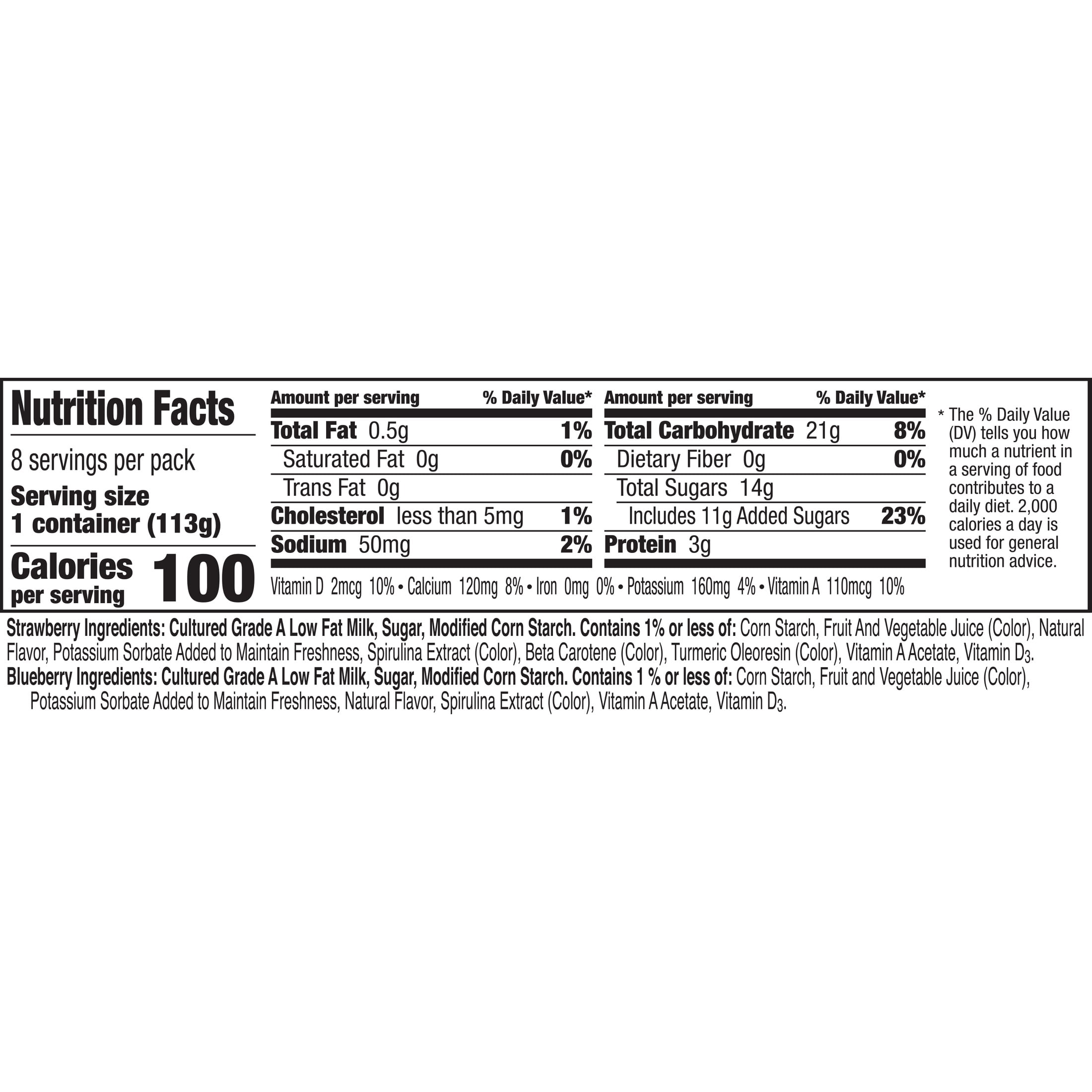 Yoplait Low Fat Kids Yogurt Cups, Disney Frozen Variety Pack, Gluten Free, 8 Count, 32 oz