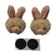 thumbnail image 1 of 1 par de adornos decorativos con forma de cabeza de conejo de peluche de dibujos animados. Marrón, 1 of 8