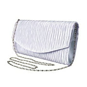 Peach Couture Womens Vintage Satin Pleated Envelope Evening Cocktail Wedding Party Handbag Clutch (Lilac)