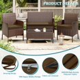 thumbnail image 4 of Kimunuk 3 Pcs Outdoor Cushion Covers, Waterproof Patio Seat Cushions Replacement Slipcovers for Wicker Rattan Conversation Furniture Set, Chocolate, 4 of 6