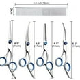 thumbnail image 2 of 7 in 1 Dog Grooming Scissors Kit Curved Dog Scissors with Safety Round Tip 4CR Coated Professional Stainless Steel Heavy Duty Pet Shears for Dogs Cats, 2 of 7