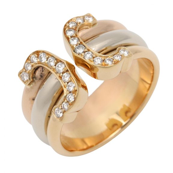 Pre-Owned Cartier 2C Diamond Ring - Ring/Finger Jewelry 18K (Yellow Gold), 18KWG (White 18KPG...