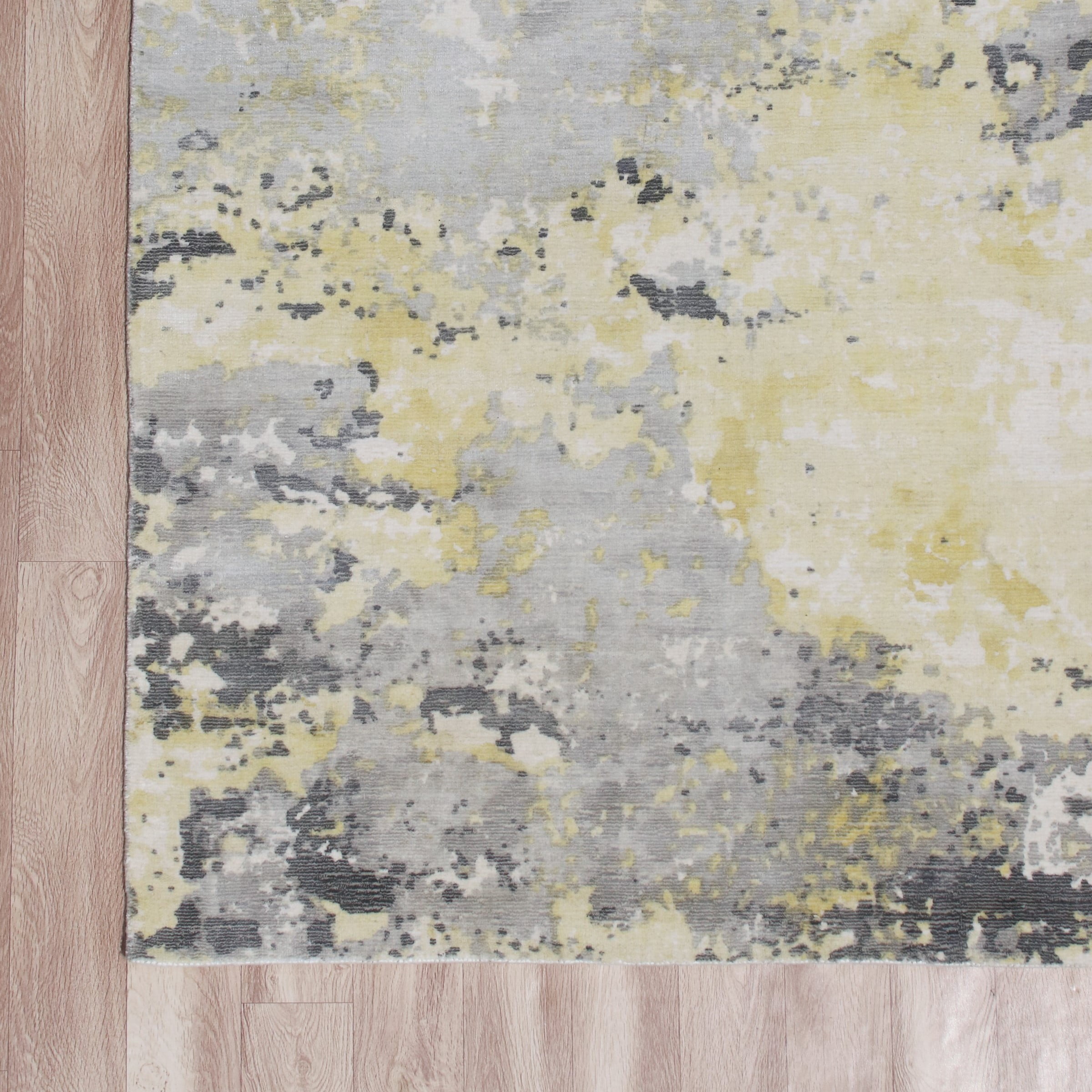 Ox Bay Hand Loomed Modern Abstract Light Area Rug, Gray / Yellow, 2' x 3'