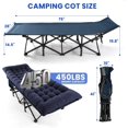 thumbnail image 2 of Camping Cot for Adults 28" Extra Wide,1200D Oxford Folding Cot for Sleeping, Portable Cot with Mattress,Suitable for Camp,Office,Beach,Guest Bed,1 Carry Bag, Max Load 450lbs (Blue), 2 of 7