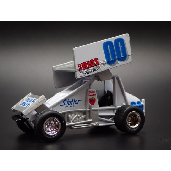 Open Box SPRINT CAR #00 JASN STATLER DF RIOS WHITE 1:64 SCALE DIORAMA DIECAST MODEL CAR