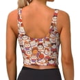 thumbnail image 3 of Xecao Maneki-Neko Cats for Sports Bra with Removable Pads, Crop Tank Top Design, Women's Longline Sports Bra - Non-Wired - XX-Large, 3 of 9