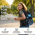 thumbnail image 4 of Yuyamidu Blue Butterfly Backpack for Girls 6-8 8-10 10-12 Kids School Bag Set 4Pcs Elementary Bookbag with Lunch Tote Water Bottle Pouch Pencil Case Back to School Daypack, 4 of 7
