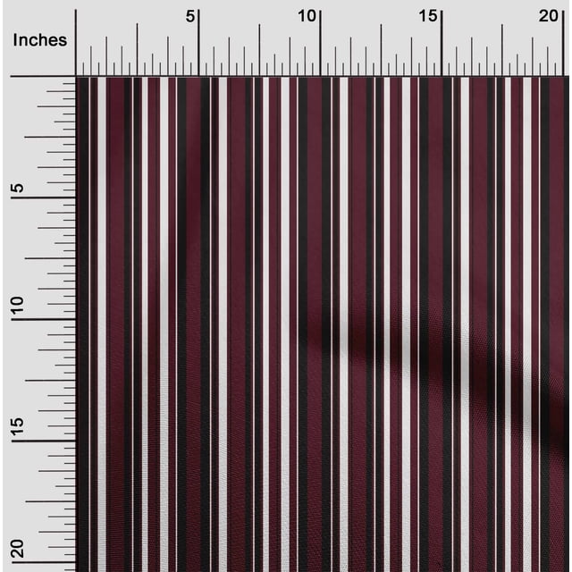 oneOone Viscose Chiffon Maroon Fabric Stripes Craft Projects Decor Fabric Printed By The Yard 42 Inch Wide