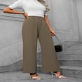 thumbnail image 6 of LYMAYTER XS-XL Women Work Pants Business Casual Loose High Waist Office for Pants Trousers with Pockets, 6 of 7