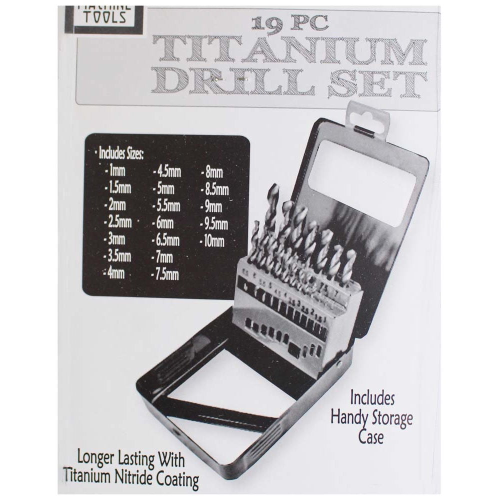 QUIX 19 Piece Titanium Drill Bit Set | 1mm - 10mm Range | Sharp & Durable | Secure Metal Storage Case | Precision Drilling & Comprehensive Sizes