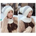 thumbnail image 2 of Naxoaeo Clearance Womens Beanie and Scarf Set for Girls Warm Knit Winter Ski Hat with Fleece Lined, Elastic Warm Conjoined Ear Protection Knitted Hat, Winter Beanie Hat Scarf, 2 of 5