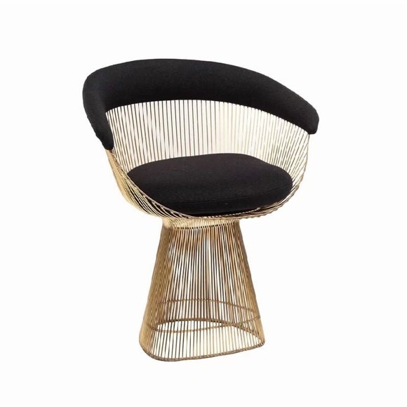 Planter Lounge Wire Dining Chair in Gold Black modern, industrial Plata Decor