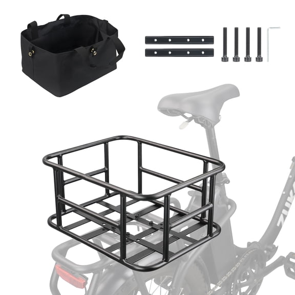 MEGHNA Bike Rear Basket Steel Large Capacity for Storage Mountain Bike Road Bike with Liner Suitable for Rear Rack