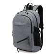 thumbnail image 1 of WHAMVOX 1Pc Men Backpack Grey with USB Port and Basketball Football Storage Buckle, 1 of 5