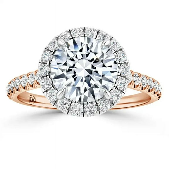 OM-RE 1 Carat Round Cut Diamond Solitaire Engagement Ring in 10k Gold