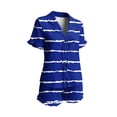 thumbnail image 6 of Pajamas for Women Set Pajamas Women's Fashion Striped Ruffled Short-Sleeved Elastic Waist Shorts Pajama Set Blue Xl, 6 of 6