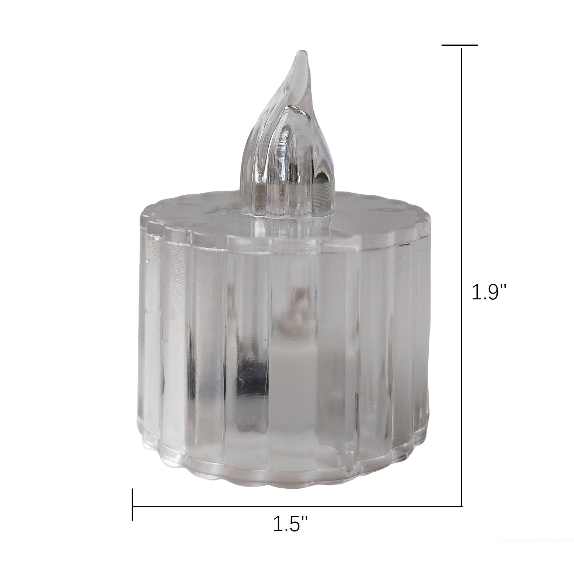 Indoor Battery-Operated LED Plastic Flameless Christmas Tealight Candles, Clear, 2", 6 Count, by Holiday Time