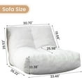 thumbnail image 3 of LinkRomat Bean Bag Chair with Memory Foam, 55.9" Wide Faux Suede Lounger for Living Room & Bedroom, No Assembly, Without Ottoman (White)​​, 3 of 8